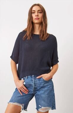 Women's Line Emersyn Short Sleeve Sweater size XS in Prussian Blue